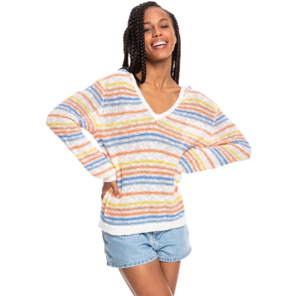 NWT Roxy Nomadic Squad Striped Hooded Sweater